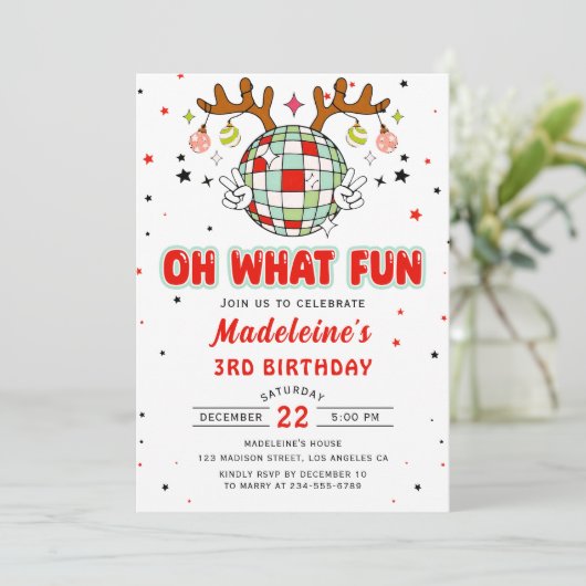 レトロトナディアクリスマス誕生日オ何おもしろい 招待状 (スタンド正面)