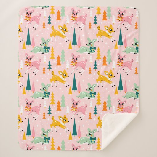 レトロトナディアワンダーランドホリデーパターン シェルパブランケット (正面)