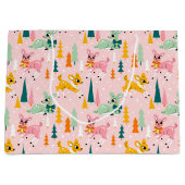 レトロトナディアワンダーランドホリデーパターン ラージペーパーバッグ (正面)