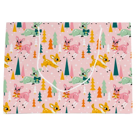 レトロトナディアワンダーランドホリデーパターン ラージペーパーバッグ (正面)