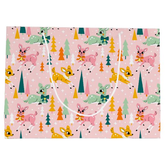 レトロトナディアワンダーランドホリデーパターン ラージペーパーバッグ (裏面)