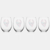 レトロトニーバラハートスカル ステムなしワイングラス (裏面)