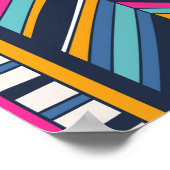 レトロトバル、ヴィンテージ幾何学的パターン。 ポスター (角)