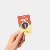 レトロトマトレッドイエローラウンドIDフォトスタッフ バッジ (Handheld)