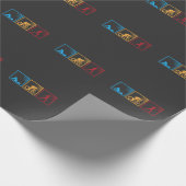 レトロトライアスロンサイクリングズランニングアスリート ラッピングペーパー (角)