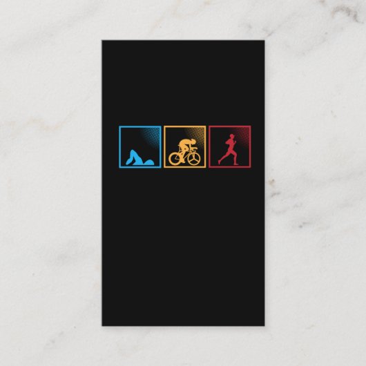 レトロトライアスロンサイクリングズランニングアスリート 名刺 (正面)
