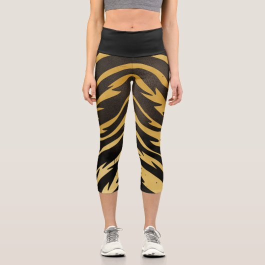 レトロトラストライプグ動揺しての皮膚パターン カプリレギンス (正面)