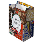 レトロトラックと旧ライセンスプレート ミディアムペーパーバッグ (正面アングル)