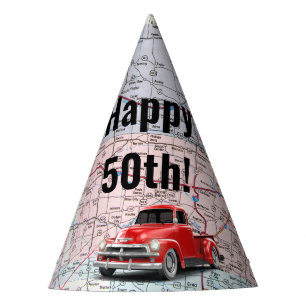 レトロトラックオンマップ50誕生日 パーティーハット