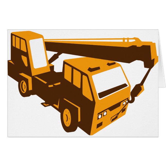 レトロトラッククレーン荷車運搬の起重機 (正面横)