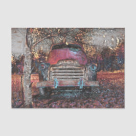 レトロトラックヴィンテージレッドオレンジイエロー素朴秋 薄葉紙