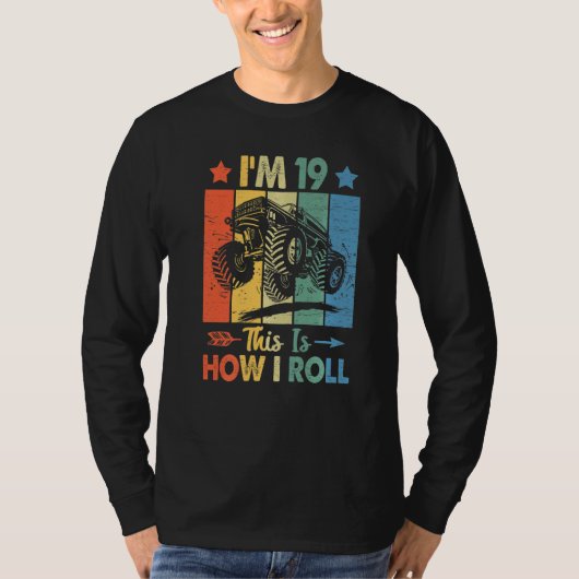 レトロトラック誕生日私の19thバ転がートの方法 tシャツ (正面)