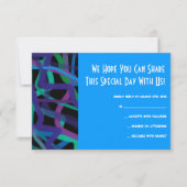 レトロトラバーバルミツワー招待状返信カード 出欠カード (正面)