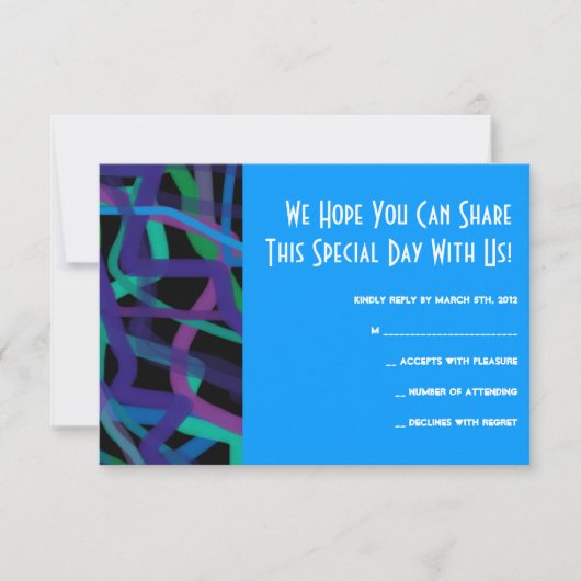 レトロトラバーバルミツワー招待状返信カード 出欠カード (正面)