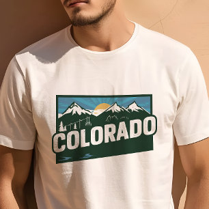 レトロトラベルアイコニックコロラドグラフィック Tシャツ