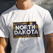 レトロトラベルアイコニックノースダコタグラフィック Tシャツ