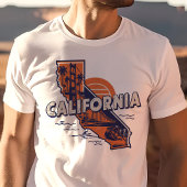 レトロトラベルアイコニックCaliforniaグラフィック Tシャツ