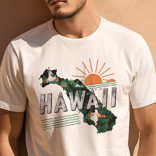 レトロトラベルアイコニックHawaii Graphic Tシャツ