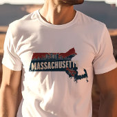 レトロトラベルアイコニックMassachusetts Graphic Tシャツ