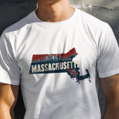 レトロトラベルアイコニックMassachusetts Graphic Tシャツ