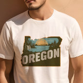 レトロトラベルアイコニックOregonグラフィック Tシャツ