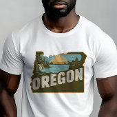 レトロトラベルアイコニックOregonグラフィック Tシャツ