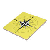 レトロトラベルイラストレーション – コンパスバラ タイル (側面)