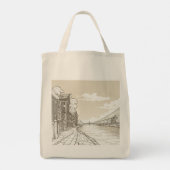 レトロトラベルインスパイア買い物袋 トートバッグ (裏面)