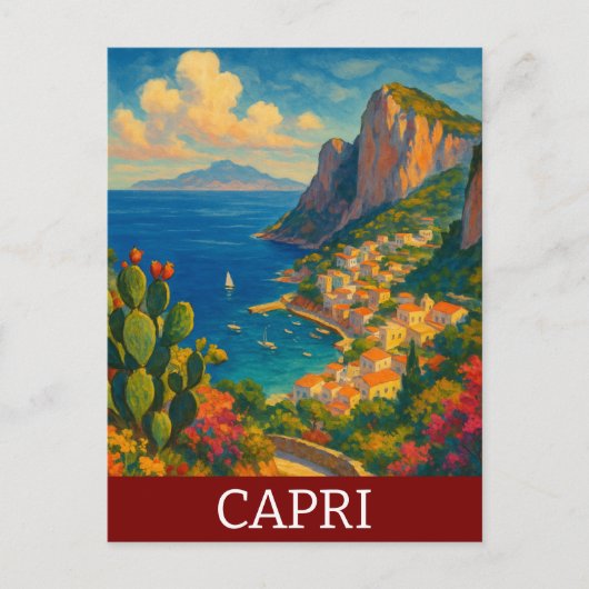 レトロトラベルカプリイタリアの風景 ポストカード (正面)