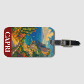 レトロトラベルカプリイタリアの風景 ラゲッジタグ (正面横)