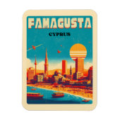 レトロトラベルファマゲスタビーチキプロスギフト マグネット (縦)