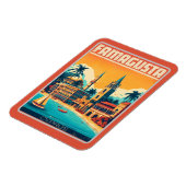 レトロトラベルファマゲスタビーチキプロス土産ギフト マグネット (左側)