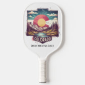 レトロトラベルマップオブコロラド州 ピックルボールラケット (正面)