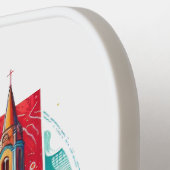 レトロトラベルマップオブニューメキシコ州 ピックルボールラケット (左詳細)