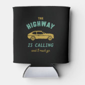 レトロトラベルロードトリップ引用文ハイウェイコール 缶クーラー (正面)