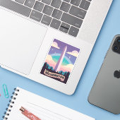 レトロトラベル80sネオンワシントンモニュメントロフィアート シール (ノートパソコンとiPhone)