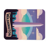 レトロトラベル80sネオンワシントンモニュメントロフィアート マグネット (横)