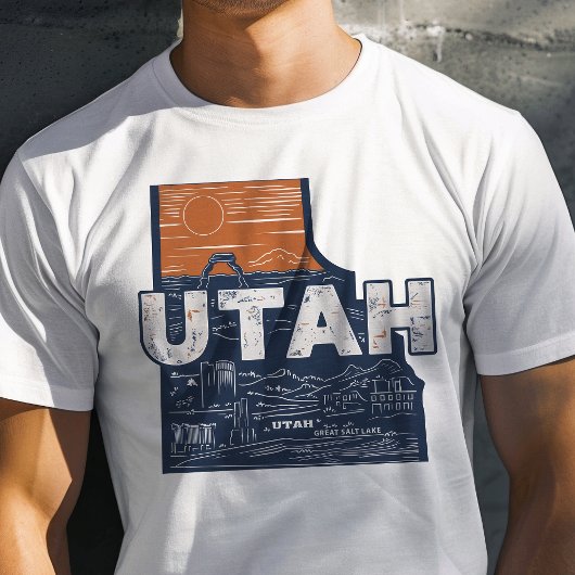 レトロトラベル ユタ州 グラフィック Tシャツ