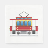 レトロトラムイラストレーション スタンダードランチョンナプキン (正面)