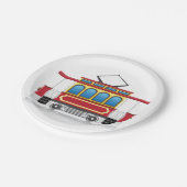 レトロトラムイラストレーション ペーパープレート (アングル)