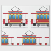 レトロトラムイラストレーション ラッピングペーパー (フラット)