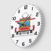 レトロトラムイラストレーション ラージ壁時計 (傾斜)