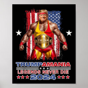 レトロトランプおもしろいレスリングミームトランパマニア2024 ポスター