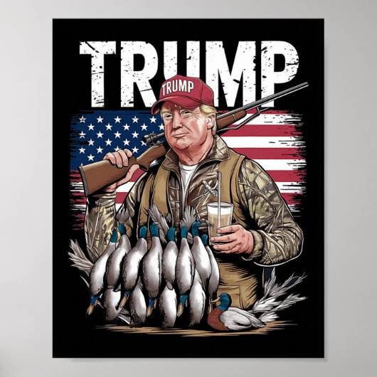 レトロトランプ狩りダックハロー狩りシーズンUs F ポスター (正面)