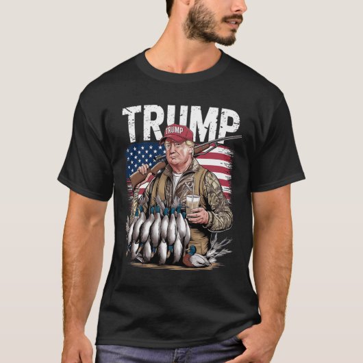 レトロトランプ狩りダックハロー狩りシーズンUs F Tシャツ (正面)