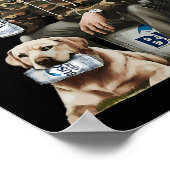 レトロトランプ狩り鹿おもしろいビール飲みビール ポスター (角)