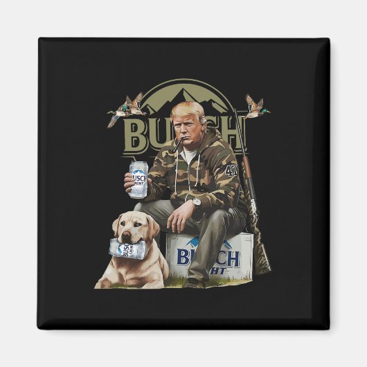 レトロトランプ狩り鹿おもしろいビール飲みビール マグネット (正面)