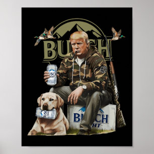 レトロトランプ狩り鹿おもしろいビール飲料 ポスター