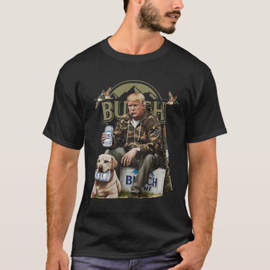 レトロトランプ狩り鹿おもしろいビール飲料 Tシャツ (正面)