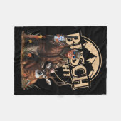 レトロトランプ狩り鹿おもしろい飲みビアハンティ フリースブランケット (正面(横))